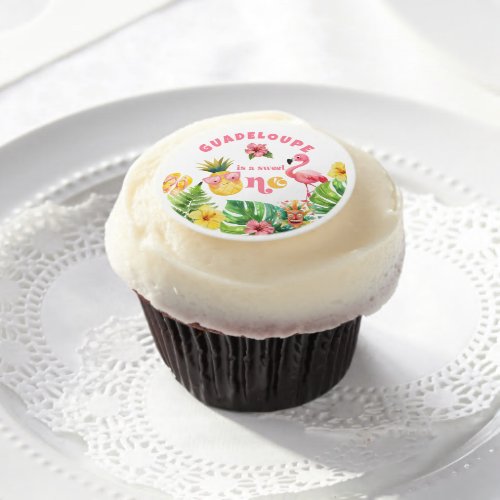Aloha Sweet One tropical luau birthday party Edible Frosting Rounds