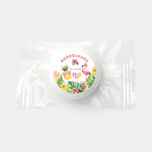 Aloha Sweet One tropical luau birthday party Life Saver® Mints (Front)