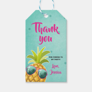 Aloha thank you tags Tropical Pineapple Luau