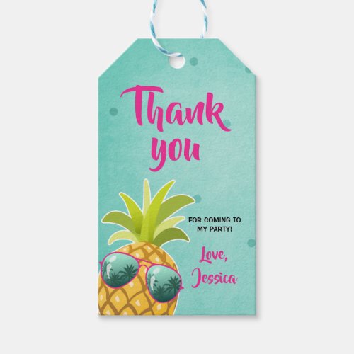 Aloha  thank you tags Tropical Pineapple Luau