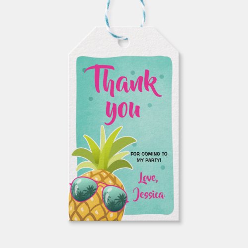 Aloha  thank you tags Tropical Pineapple Luau