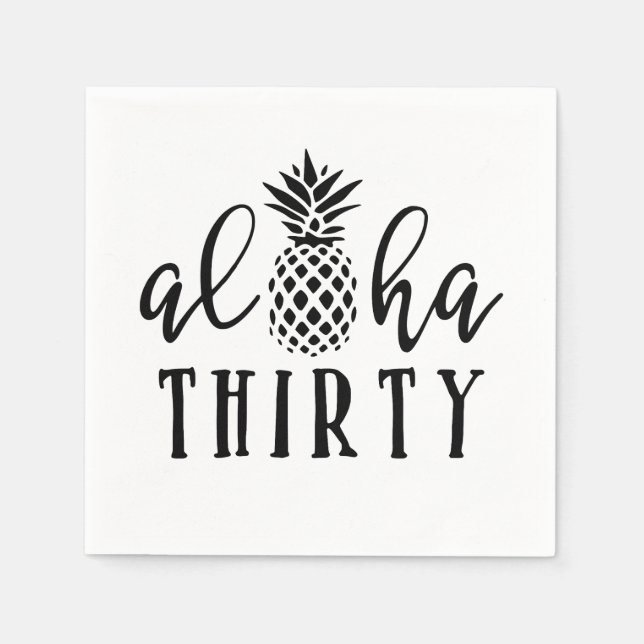 Aloha Thirty 30th Birthday Napkins (Front)