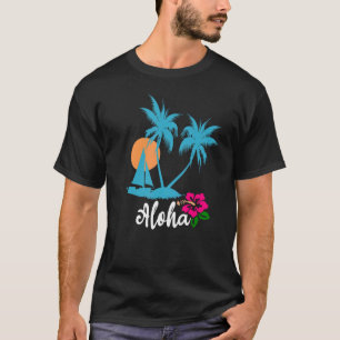 Aloha Tiki Party Hawaiian Luaus Family Vacations B T-Shirt