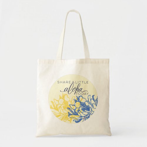 Aloha Tote Bag Share a Little Aloha blank back