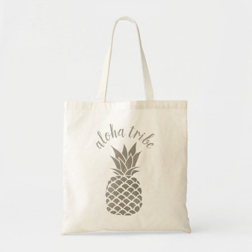 Aloha Tribe Hawaiian Silver Pineapple Bridesmaid Tote Bag