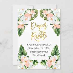 Aloha tropical baby shower diaper raffle sign invitation