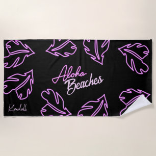 Aloha Tropical Beach Bachelorette Party Neon Towel