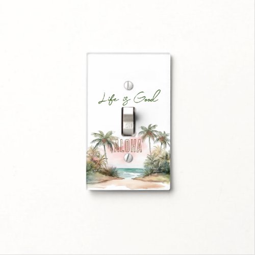 Aloha Tropical Beach Palm Trees Light Switch Cover