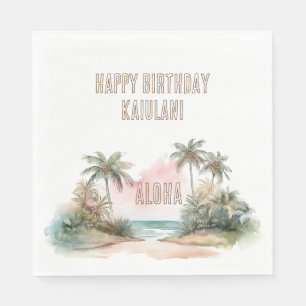 Aloha Tropical Beach Palm Trees Napkins