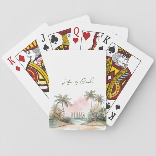 Aloha Tropical Beach Palm Trees Poker Cards