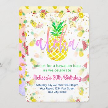 Aloha Tropical Birthday Party Invitation by paesaggi at Zazzle