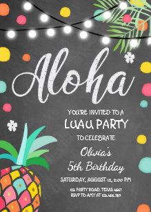 luau birthday invitations zazzle