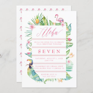 Aloha Tropical Birthday Party Luau Invitation