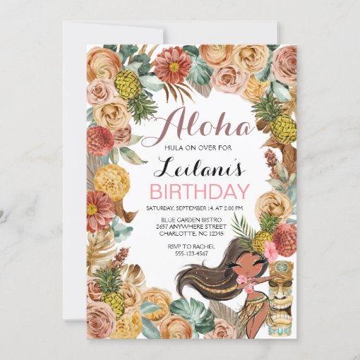 Aloha Tropical Boho Luau Birthday Invitation Zazzle