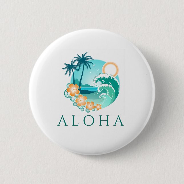 Aloha Tropical Button (Front)