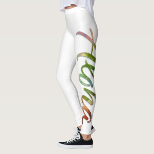 Aloha _ Tropical Color Lettering _ Nature Hawaii Leggings