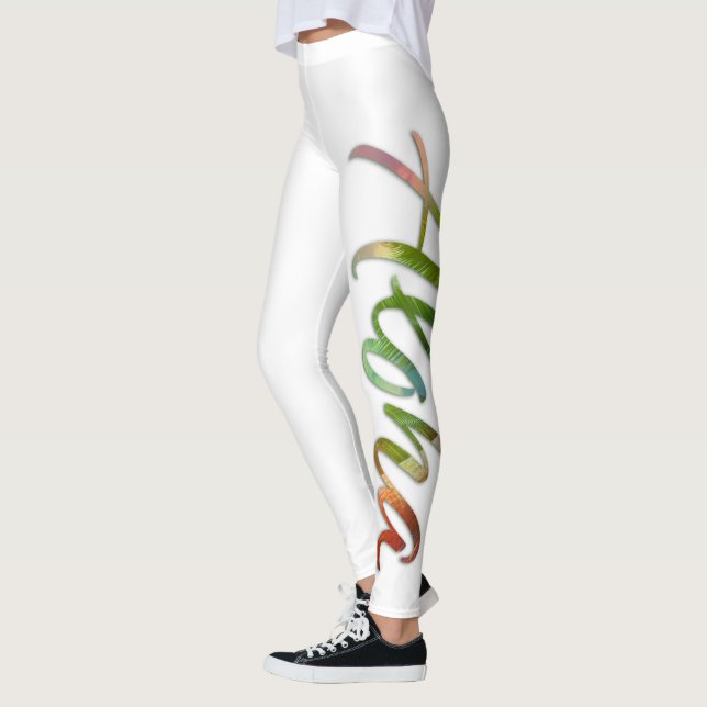 Aloha - Tropical Color Lettering - Nature Hawaii Leggings (Left)