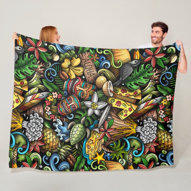 ALOHA Tropical   Fleece Blanket (In Situ)