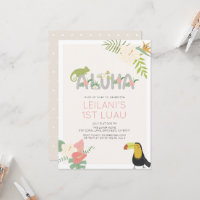 Aloha Tropical Floral Toucan Girl 1st Birthday
