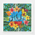 Aloha - Tropical Flower Food and Summer Design Paper Dinner Napkin