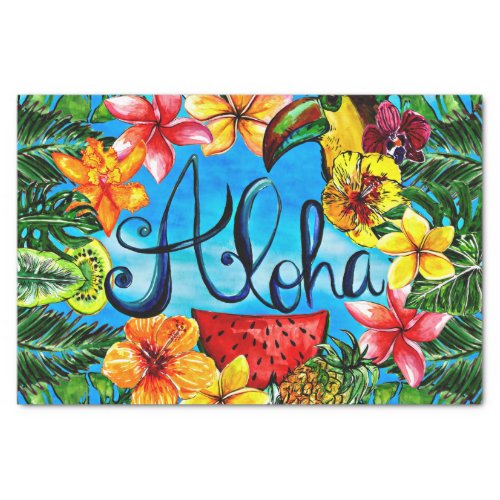 Aloha _ Tropical Flower Food and Summer Design Tissue Paper