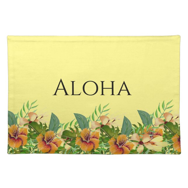 Aloha Tropical Flowers  Cloth Placemat (Front)