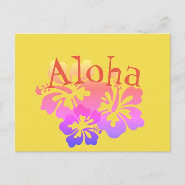 Aloha Tropical Flowers Postcard (Front)