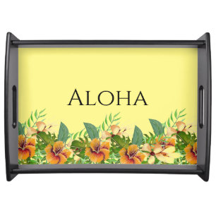 Aloha Tropical Flowers Serving Tray