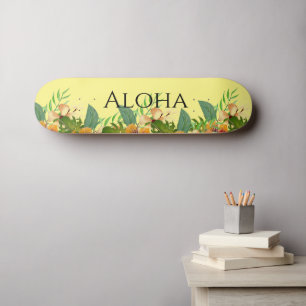 Aloha Tropical Flowers Skateboard