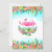 Aloha Tropical Fun Flamingo Luau Party Birthday Invitation (Back)
