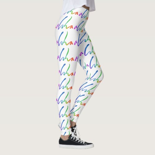 Aloha _ Tropical Hand Lettering _ Sails and Waves Leggings