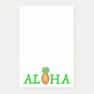 ALOHA Tropical Hawaii Hawaiian Pineapple Post-its Post-it Notes