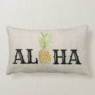 Aloha Tropical Hawaii Pineapple Throw Accent Lumbar Pillow