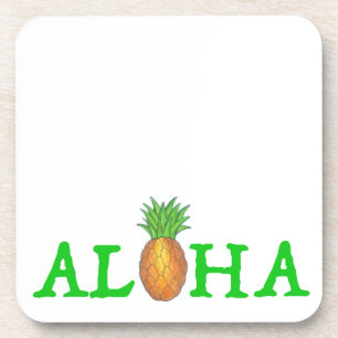 ALOHA Tropical Hawaiian Island Pineapple Fruit Drink Coaster