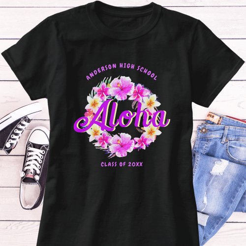 Aloha Tropical Hawaiian Luau Graduation T_Shirt