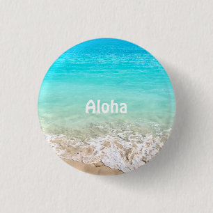 Aloha Tropical Hawaiian Ocean Button