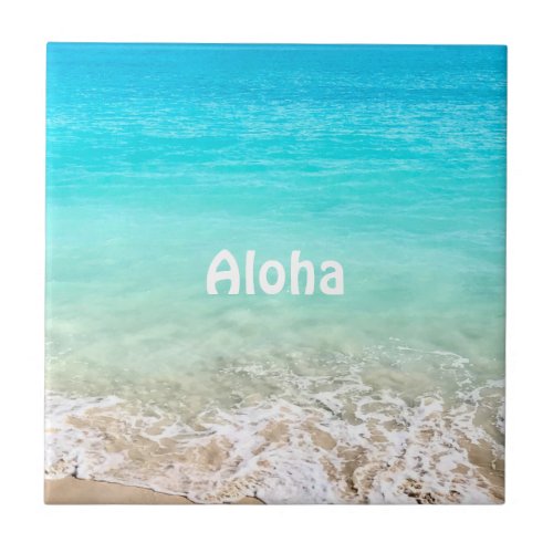 Aloha Tropical Hawaiian Ocean   Ceramic Tile