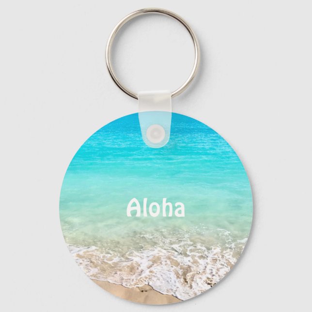 Aloha Tropical Hawaiian Ocean Keychain (Front)