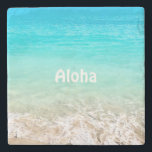 Aloha Tropical Hawaiian Ocean Stone Coaster<br><div class="desc">View of a tropical Hawaiian ocean on the windward side of the island of Oahu in Hawaii.</div>