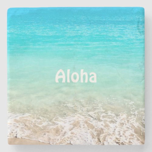 Aloha Tropical Hawaiian Ocean Stone Coaster