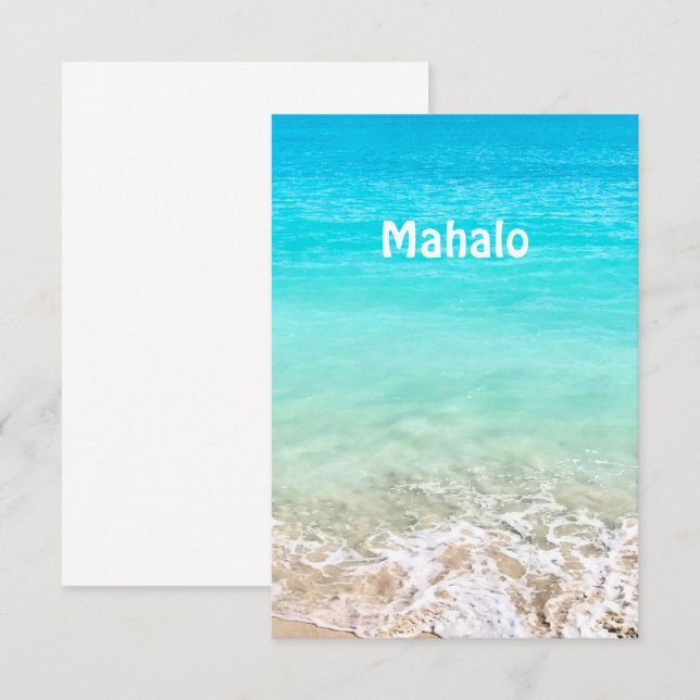 Aloha Tropical Hawaiian Ocean  Thank You Card (Front/Back)