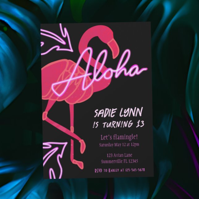 Aloha Tropical Hawaiian Thirteenth Birthday Invitation (Creator Uploaded)
