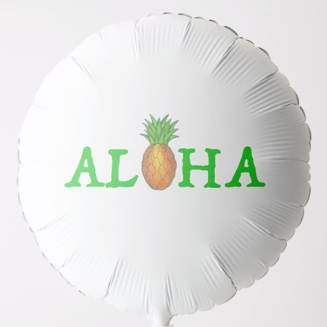 ALOHA Tropical Island Hawaiian Pineapple Hawaii Balloon (Front)