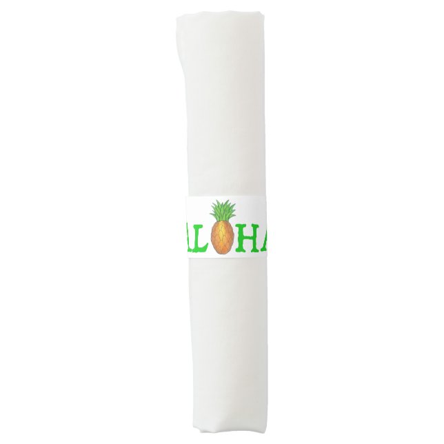 ALOHA Tropical Island Hawaiian Pineapple Hawaii Napkin Bands (Front)