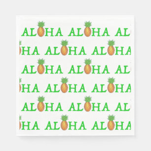 ALOHA Tropical Island Hawaiian Pineapple Hawaii Napkins