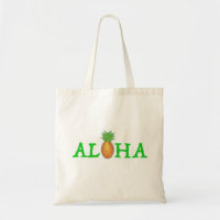 ALOHA Tropical Island Hawaiian Pineapple Tote Bag