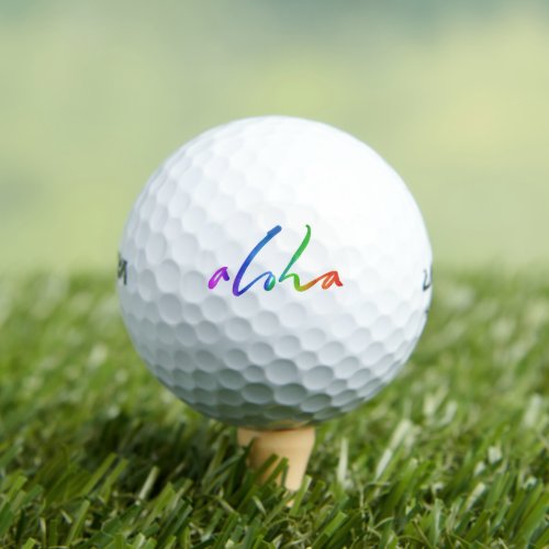 Aloha Tropical Lettering Hawaii Hawaii Colorful Golf Balls