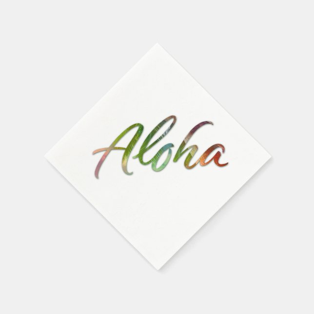 Aloha - Tropical Lettering - Hawaii Hawai'i Nature Napkins (Corner)