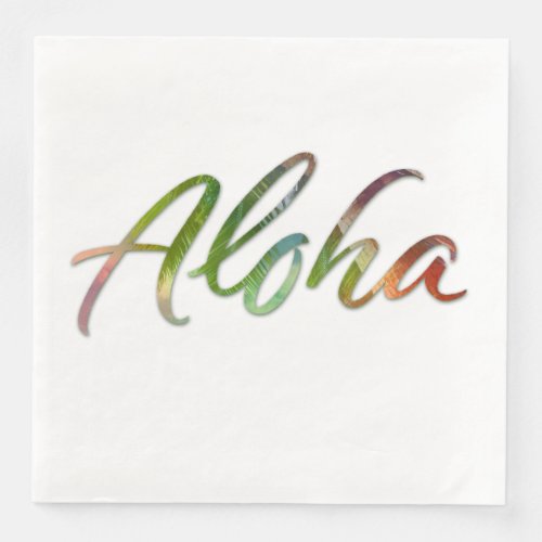 Aloha _ Tropical Lettering _ Hawaii Hawaii Nature Paper Dinner Napkins