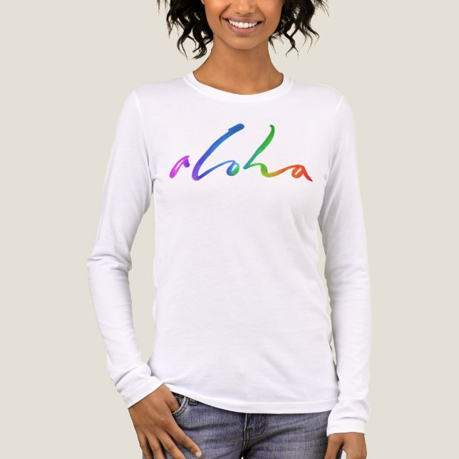 Aloha Tropical Lettering - LOVE Hawaii Hawai'i Tri-Blend Shirt (Front)